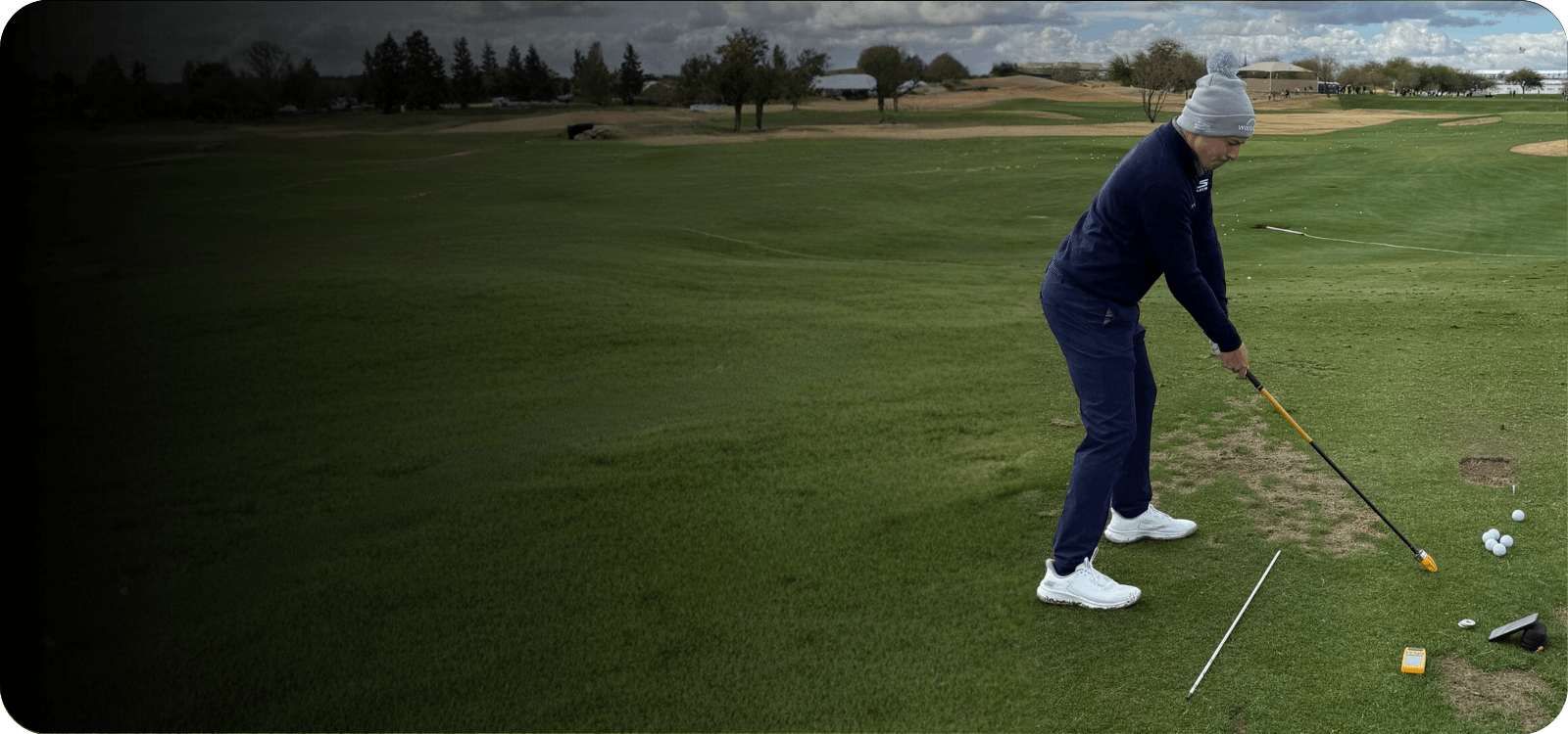Matt Fitzpatrick speed training with TheStack on the range