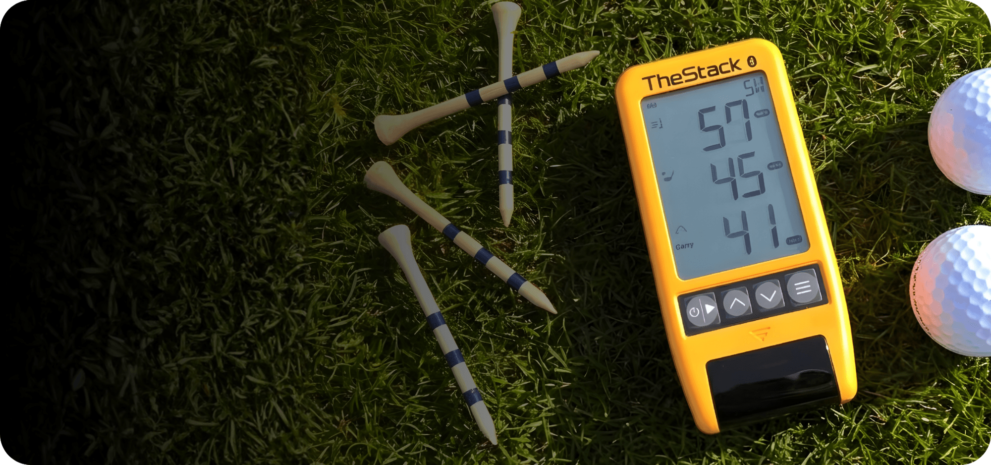 Golfer practicing with Stack Radar on the range